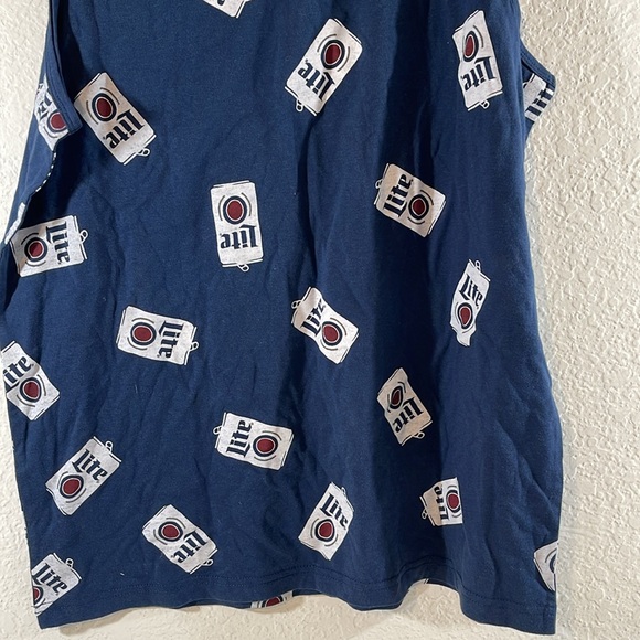 Miller Lite Beer Blue All Over Logo Graphic Tank Top Sleeveless Men's Size Large - Picture 6 of 7